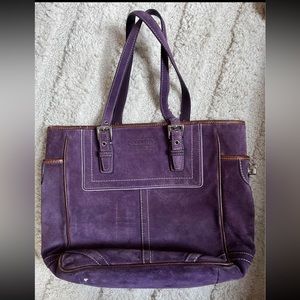 Purple Suede Coach Bag